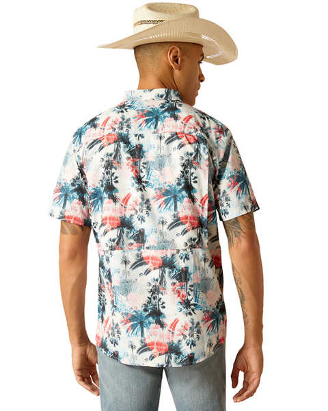 Image #4 - Ariat Men's VentTEK Outbound Tropical Print Classic Fit Short Sleeve Button-Down Western Shirt , Multi, hi-res