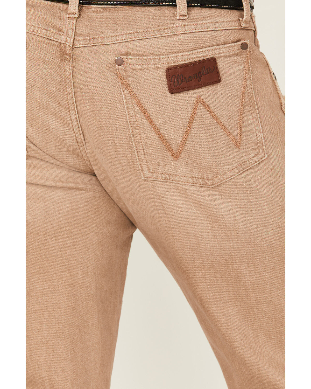 Image #3 - Wrangler Retro Men's Saddle Slim Straight Stretch Denim Jeans, Tan, hi-res