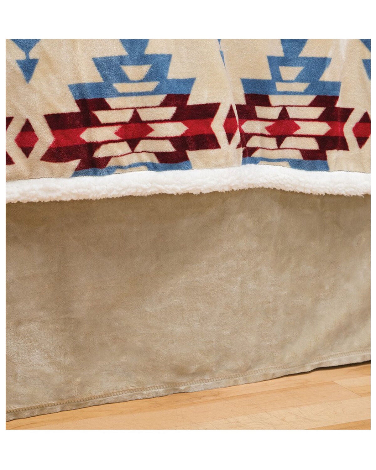 Carstens Home Cream / Khaki Solid Plush Velvet Bed Skirt - Queen Size, Brown, hi-res