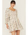 Image #1 - Blue B Women's Horse Print Long Sleeve Mini Dress, Camel, hi-res