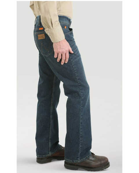 Image #2 - Wrangler Retro Men's FR Memphis Dark Wash Slim Bootcut Jeans, Blue, hi-res