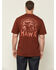 Image #1 - Hawx Men's Solid Silhouette Short Sleeve Graphic Work T-Shirt, Wine, hi-res