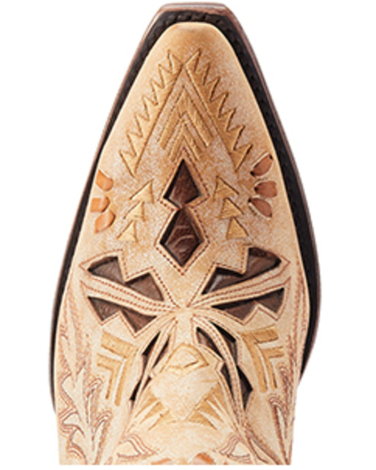 Image #4 - Ariat Women's Mesa Inlay Western Booties - Snip Toe, Beige, hi-res