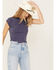 Image #4 - Free People Women's Be My Baby Tee, Blue, hi-res