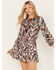 Image #1 - Shyanne Women's Dobby Printed Mini Dress, Maroon, hi-res