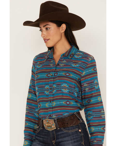 Image #2 - Ariat Women's R.E.A.L. Southwestern Print Billie Rae Long Sleeve Button-Down Western Shirt, , hi-res
