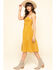 Others Follow Women's Stripe Button Front Chloe Midi Dress, Dark Yellow, hi-res