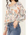 Image #3 - Flying Tomato Women's Floral Long Sleeve Peasant Top, Ivory, hi-res
