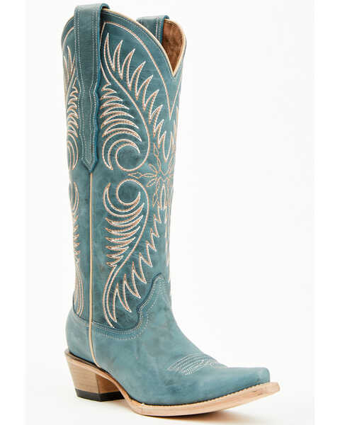 Corral Women's Tall Western Boots - Snip Toe , Blue, hi-res