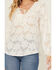 Image #3 - Shyanne Women's Floral Long Sleeve Ruffle Peasant Top, Off White, hi-res