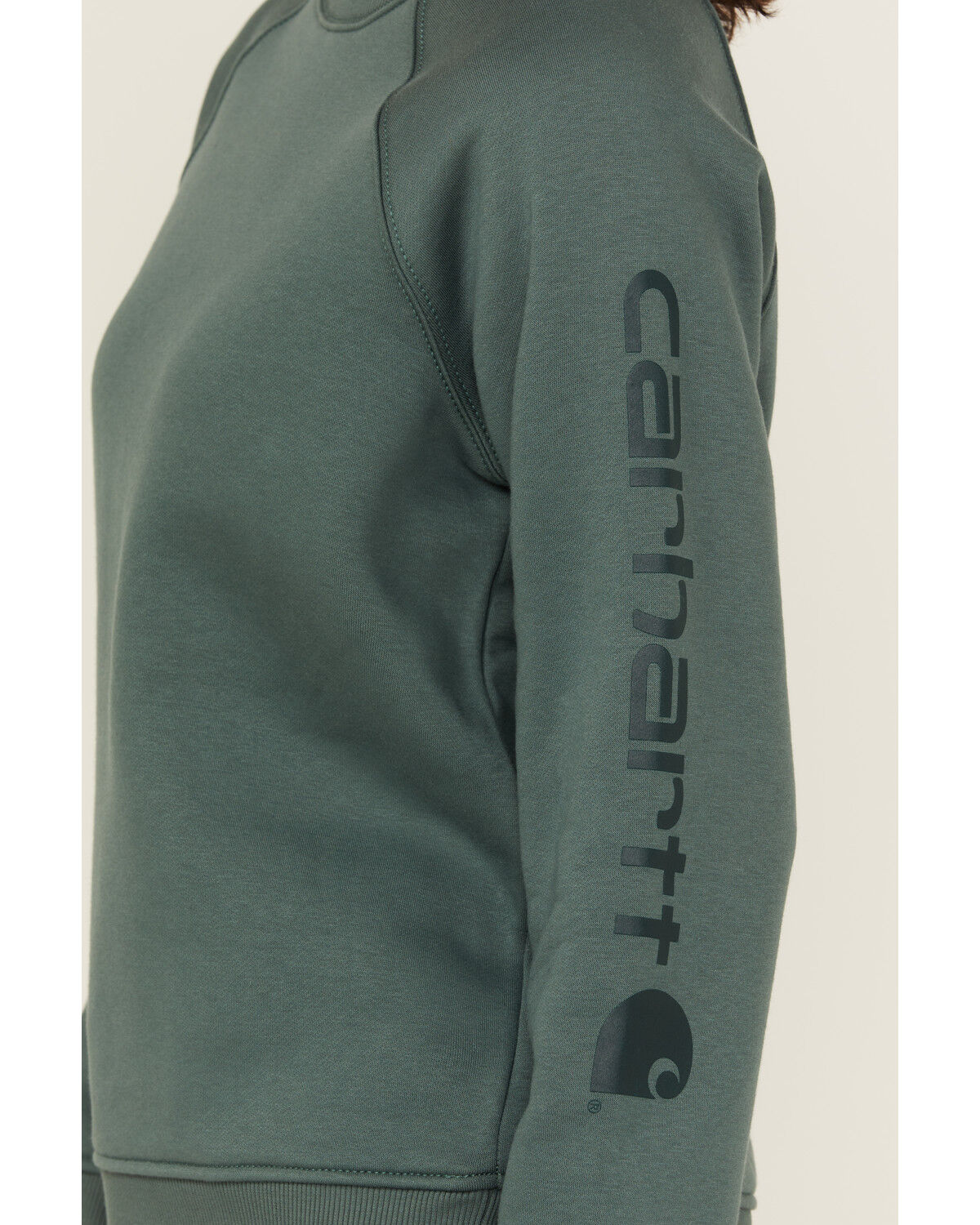 Image #3 - Carhartt Women's Relaxed Fit Midweight Graphic Crewneck Sweatshirt, Forest Green, hi-res