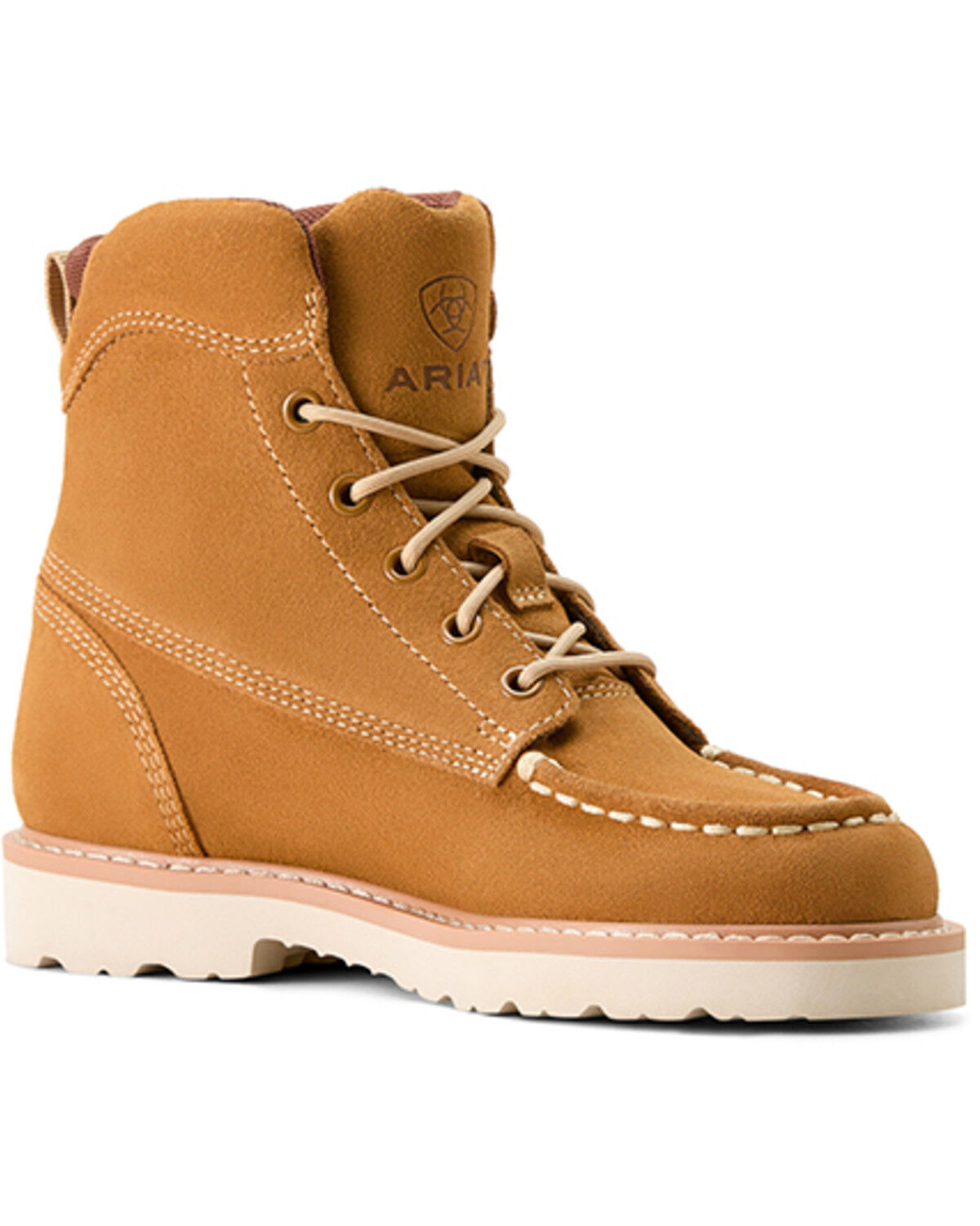Image #1 - Ariat Boys' Rebar Lift Suede Boots - Moc Toe, Brown, hi-res