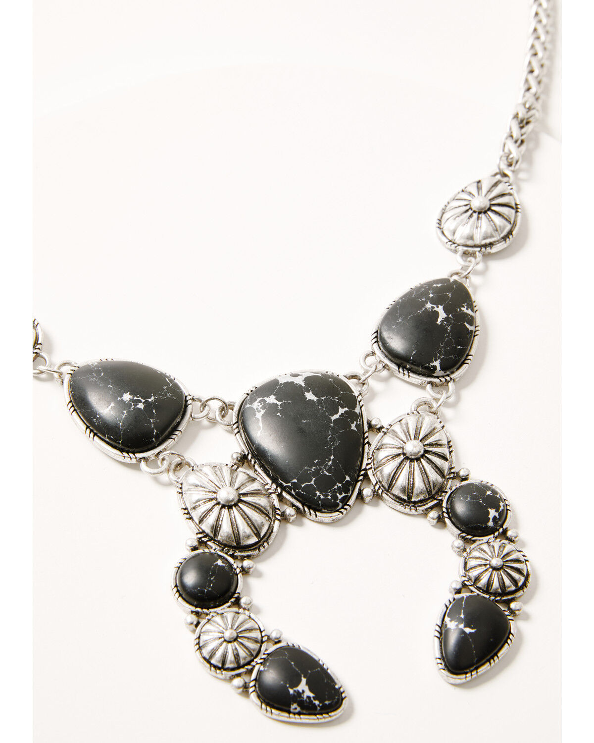 Image #2 - Idyllwind Women's Patomic Statement Squash Blossom Necklace, Silver, hi-res