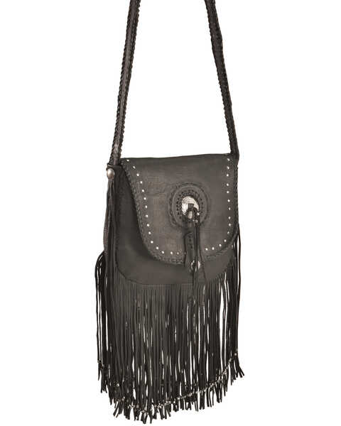 Image #4 - Kobler Leather Women's Concho and Flutted Beads Bag, Black, hi-res