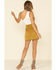 Molly Bracken Women's Suede Belted Skirt , Dark Yellow, hi-res