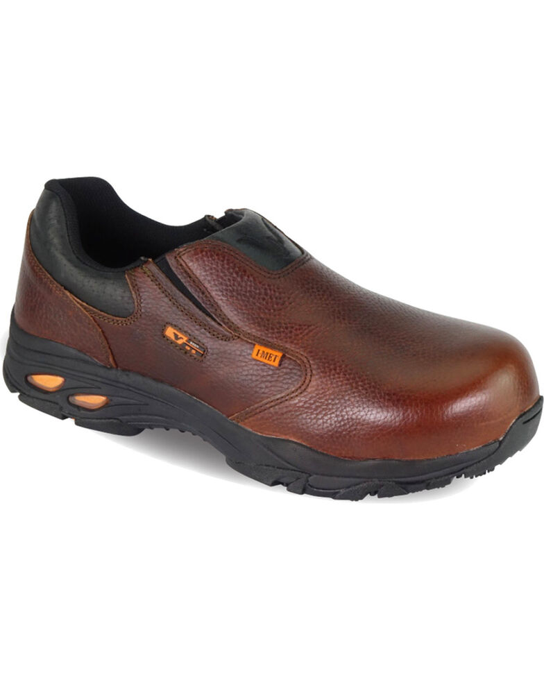 Thorogood Men's I-MET2 Slip On Met Guard Oxfords - Composite Toe, Brown, hi-res