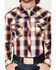 Image #3 - Cowboy Hardware Men's Hombre Large Plaid Pearl Snap Western Shirt , Orange, hi-res
