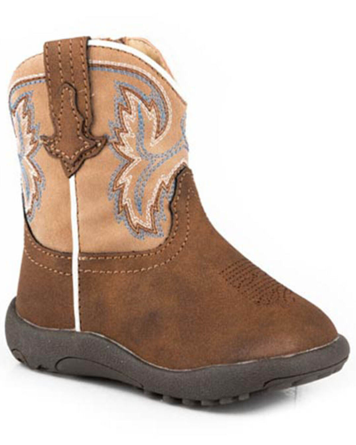 Image #1 - Roper Infant Girls' Cowbabies Eastwood Western Boots - Square Toe, Brown, hi-res
