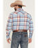 Image #4 - Wrangler Retro Men's Plaid Print Long Sleeve Snap Western Shirt, Blue, hi-res