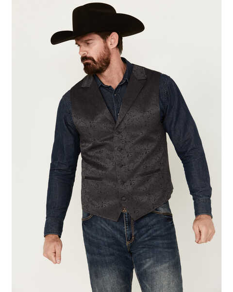 Cody James Men's Nashville Paisley Print Dress Vest, Dark Grey, hi-res