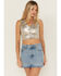 Image #1 - Levi's Women's Mona Metallic Corset Top, White, hi-res