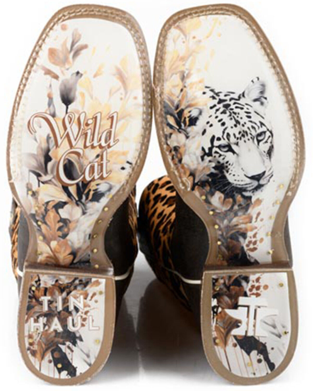 Image #2 - Tin Haul Women's Wild Cat Western Boots - Broad Square Toe, Brown, hi-res