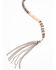 Shyanne Women's Moonlit Feather Beaded Wrap Jewelry Set , Silver, hi-res