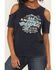 Image #3 - Shyanne Women's All American Rodeo Cold Shoulder Short Sleeve Graphic Tee, Indigo, hi-res