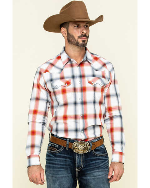Cody James Men's Prairie Large Plaid Long Sleeve Western Shirt  , White, hi-res