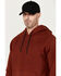 Image #2 - Hawx Men's Embossed Hooded Sweatshirt , Dark Red, hi-res