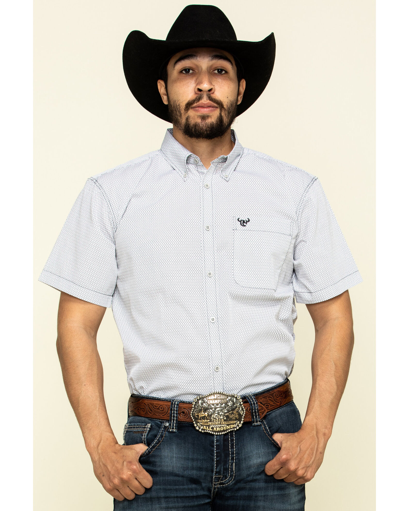 White short sleeve western shirt online