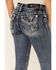 Miss Me Women's Embossed Wing Bootcut Jeans, Blue, hi-res