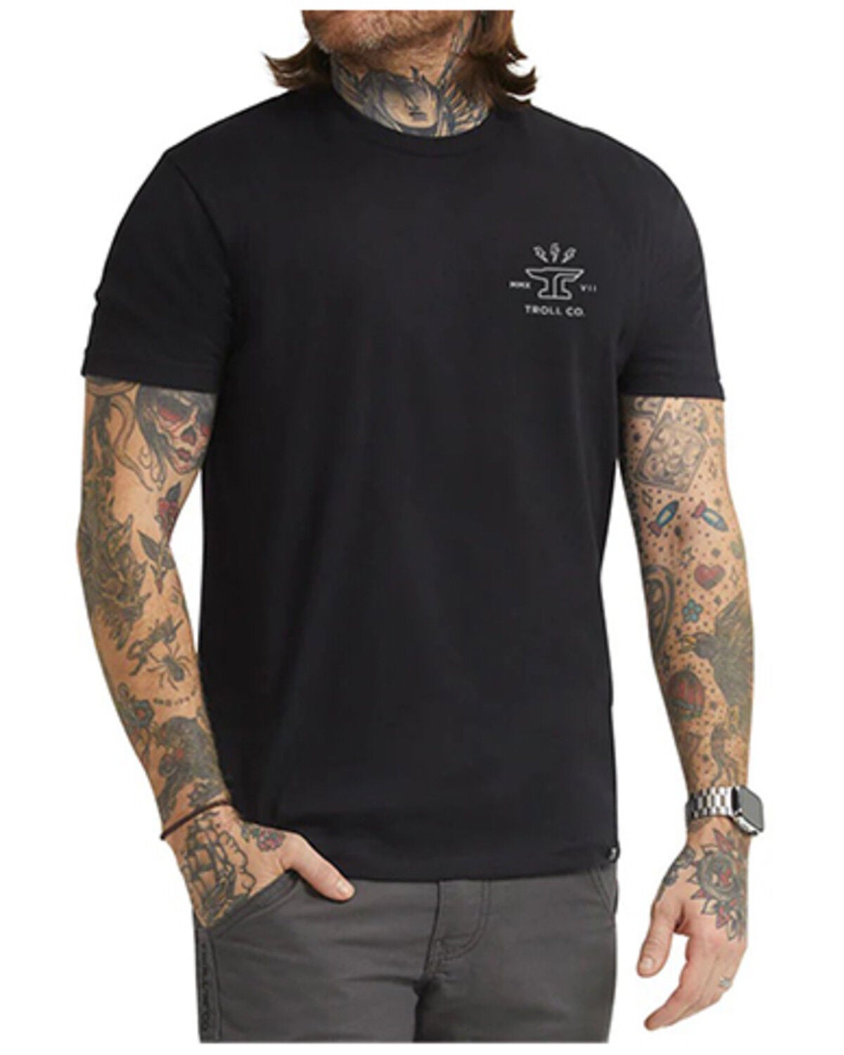 Image #2 - Troll Co Men's Twisting Wrenches Short Sleeve Graphic T-Shirt, Black, hi-res
