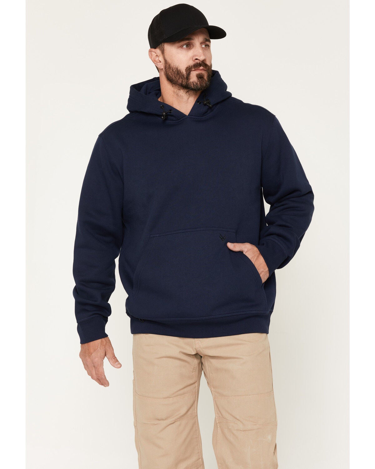 Image #2 - Hawx Men's Hawk Fleece Hooded Sweatshirt, Navy, hi-res