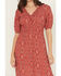 Image #3 - Panhandle Women's Paisley Print Puff Sleeve Midi Dress, Red, hi-res