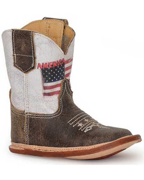 Roper Infant Boys' America Strong Western Boots - Square Toe, Brown, hi-res