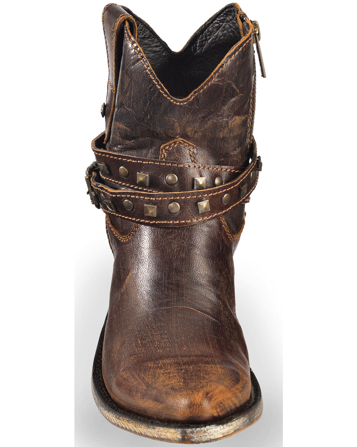 Image #4 - Liberty Black Women's Volcano Brass Studded Harness Booties - Round Toe, , hi-res