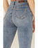 Image #4 - Rock & Roll Denim Women's Slit Front Trouser Jeans, Light Blue, hi-res