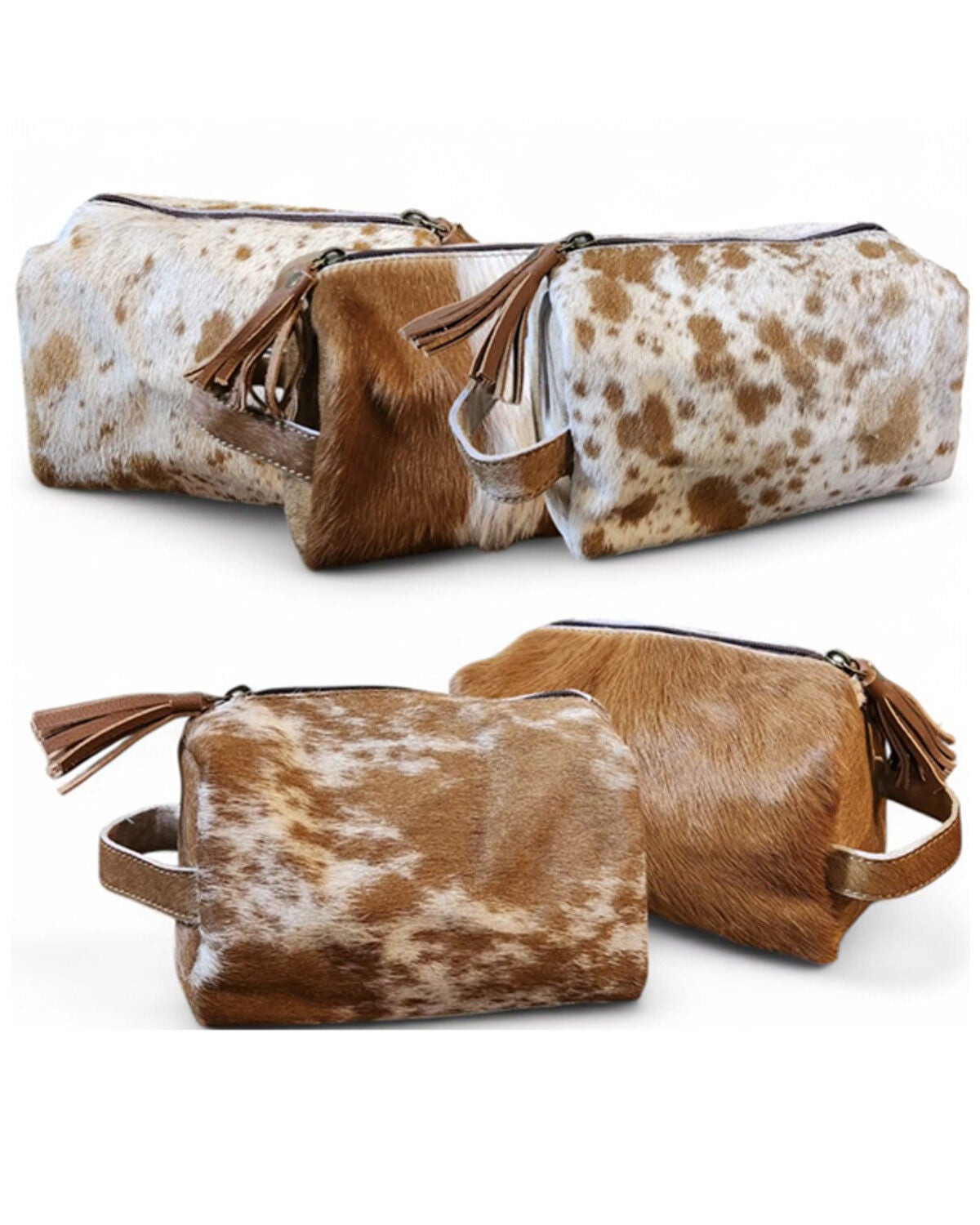 Image #2 - Ranch Junkie Women's Highlands Cowhide Cosmetic Bag, Caramel, hi-res