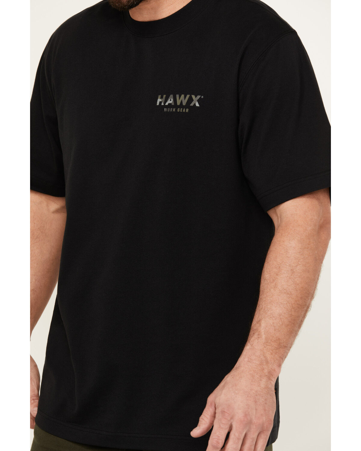 Image #3 - Hawx Men's Camo Logo Short Sleeve Graphic Work T-Shirt, Black, hi-res