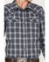 Image #3 - Cody James Boys' Plaid Print Long Sleeve Western Snap Shirt, Navy, hi-res