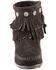 Image #5 - Minnetonka Double Fringe Side Zip Moccasin, Black, hi-res