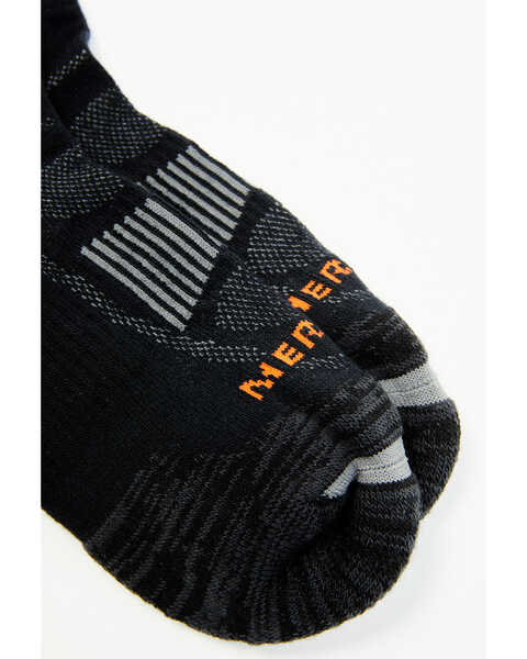 Image #2 - Merrell Men's Zoned Quarter Crew Socks, Black, hi-res
