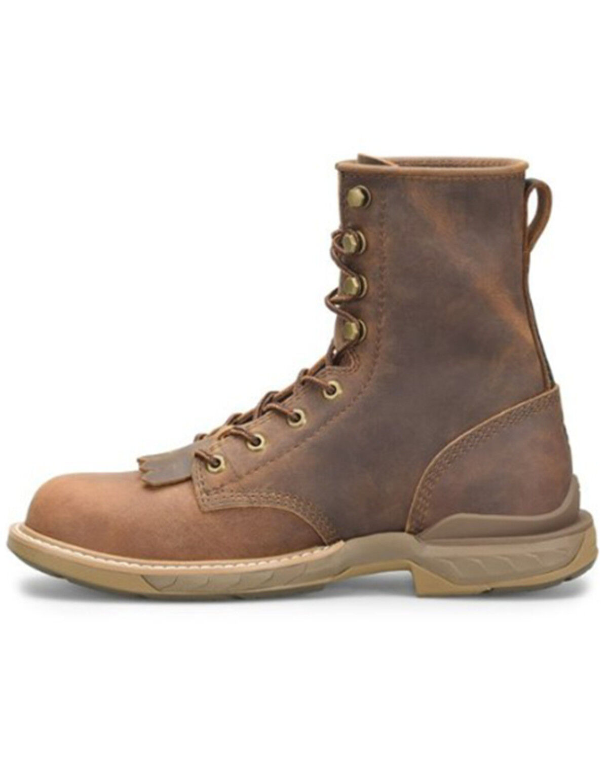 Image #2 - Double H Men's 8" Western Work Boots - Composite Toe, Medium Brown, hi-res