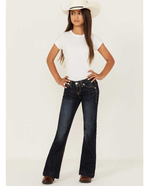 Image #1 - Ariat Girls' R.E.A.L. Selma Trouser Jeans , Blue, hi-res