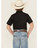 Image #4 - Gibson Trading Co Boys' Solid Short Sleeve Snap Stretch Western Shirt, Black, hi-res