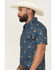 Image #2 - Hooey Men's The Weekender Printed Short Sleeve Button-Down Performance Polo, Blue, hi-res