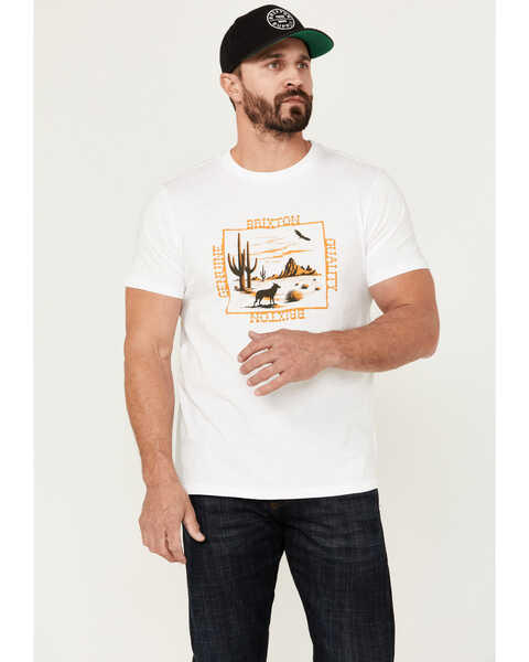 Brixton Men's Prescott Desert Short Sleeve Graphic T-Shirt , Charcoal, hi-res
