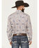 Image #4 - Stetson Men's Medallion Print Long Sleeve Snap Western Shirt, Blue, hi-res