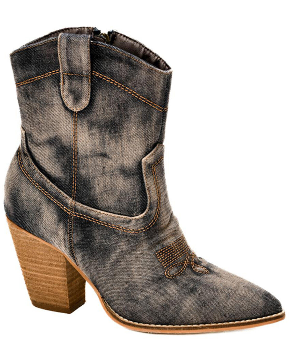 Image #1 - Hey Girl by Corkys Women's Friends in Low Places Western Booties - Round Toe, Dark Blue, hi-res